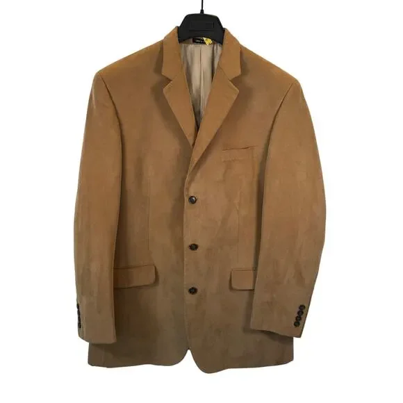 Calvin Klein Men’s 42L Tan Corduroy Blazer Sport Coat 3 Button Classic Fall Prep - Picture 2 of 8